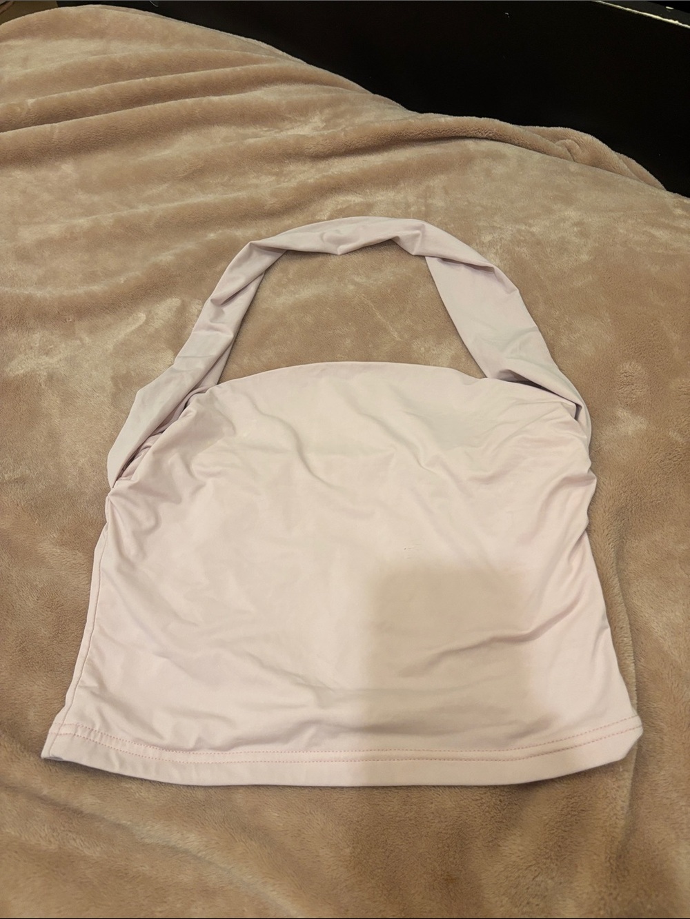 Amazon Light Pink Twist Halter Crop Camisole